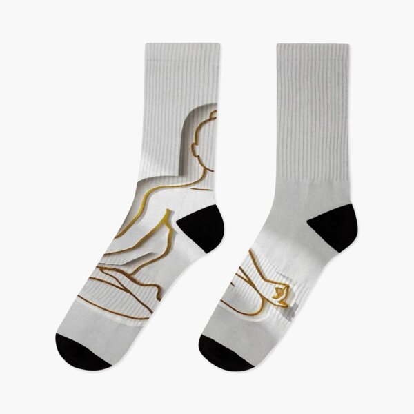 Item preview, Minimalist Meditation – Golden Line Spiritual Pose Design designed and sold by Cristhian Almanza.