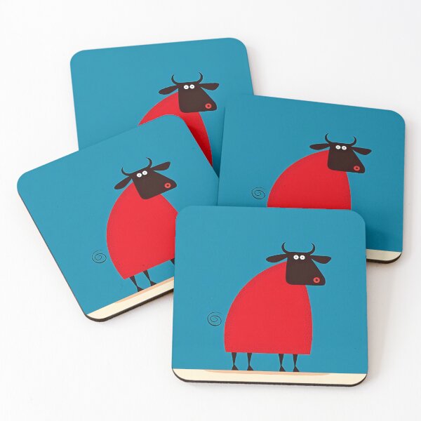 Item preview, Red Bull Standing Proudly on Light Surface Showing Off Its Bold Playful Expression designed and sold by OlfactoART Studio.