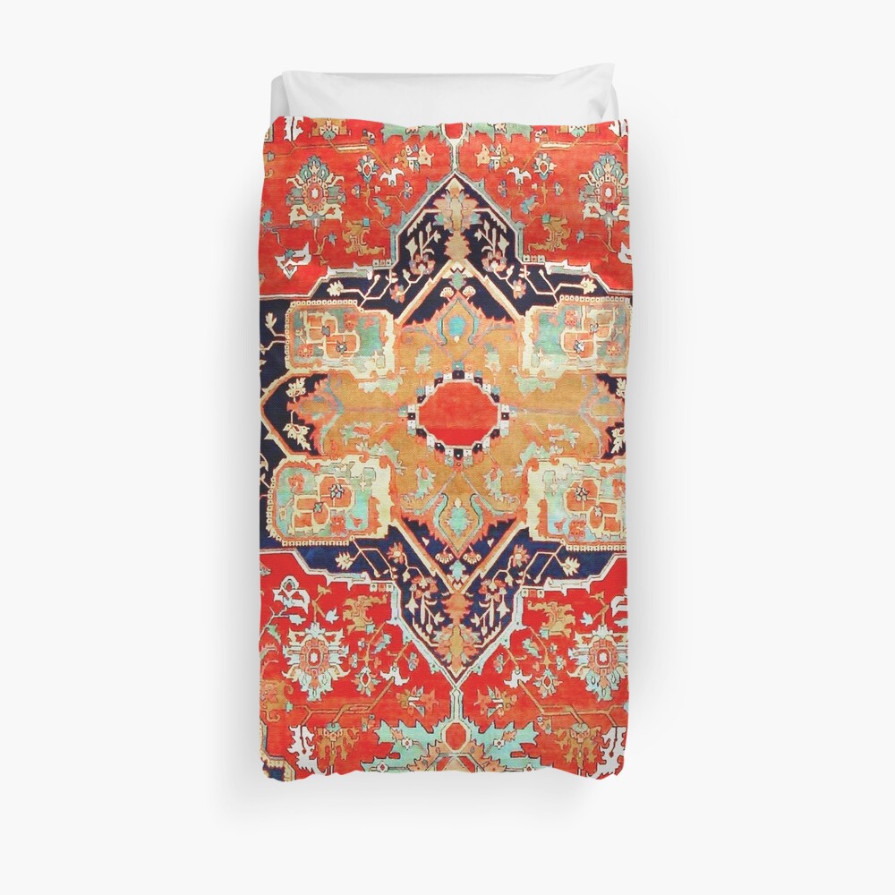 "Antique Heriz Serapi Persian Rug" Duvet Cover by bragova Redbubble