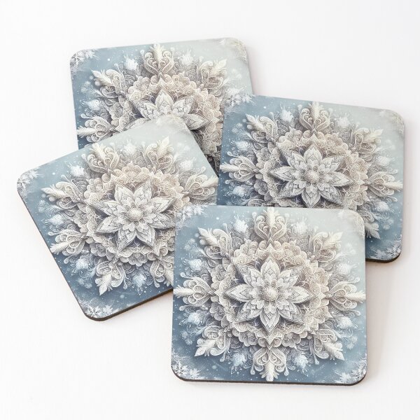 Item preview, Winter Mandala Snowflake Art designed and sold by DreamMandalas.