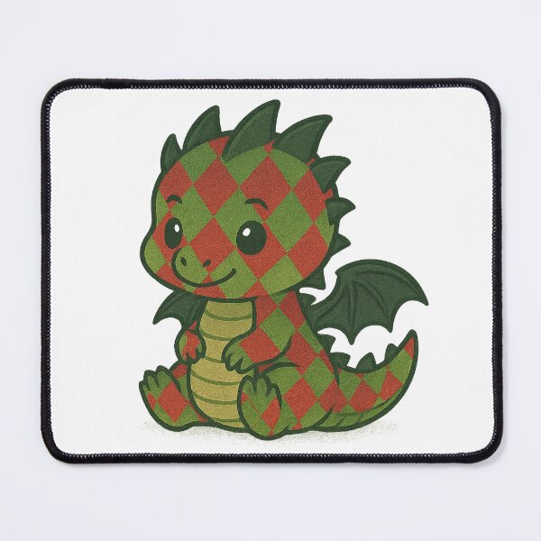 Item preview, Festive Argyle Dragon – Kawaii Holiday Baby designed and sold by TheRealJoshD.