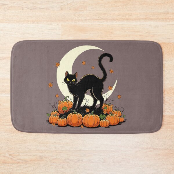 Item preview, Black Scary Cat and Autumn Pumpkins designed and sold by RickGoulet.