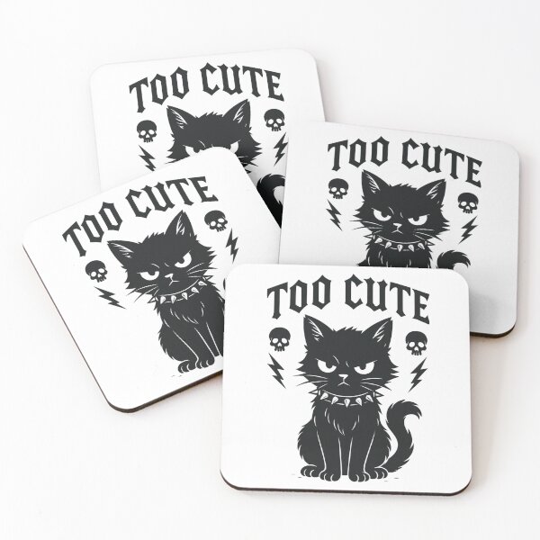Item preview, Too Cute to Care – Edgy Cat Design | Funny Cute Rebel Cat Art for Cat Lovers designed and sold by GooberCats .