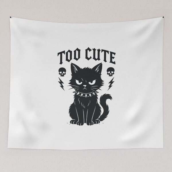 Item preview, Too Cute to Care – Edgy Cat Design | Funny Cute Rebel Cat Art for Cat Lovers designed and sold by GooberCats .
