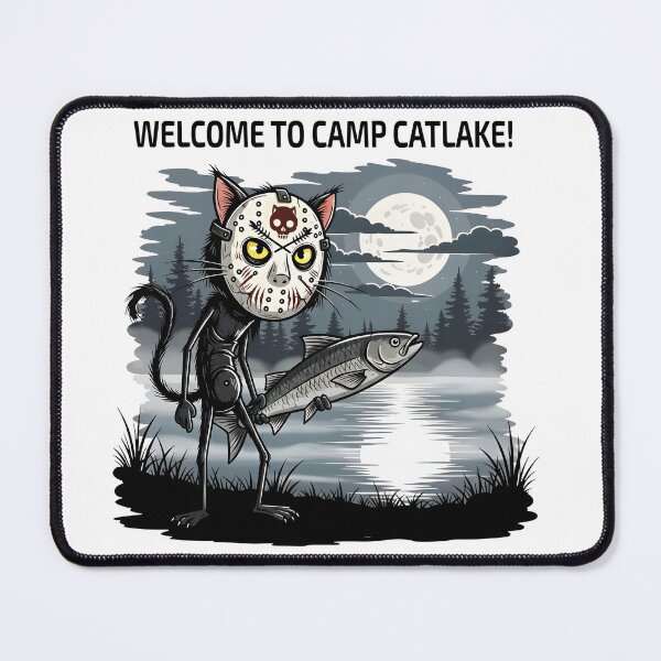 Item preview, Welcome to Camp Catlake! - Funny Cat Halloween Design designed and sold by GrumpyCrudly.