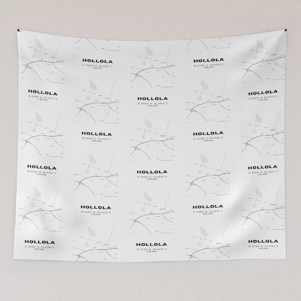 Item preview, Hollola Finland Map | Clean Black & White Scandinavian Decor designed and sold by RM-Journey.