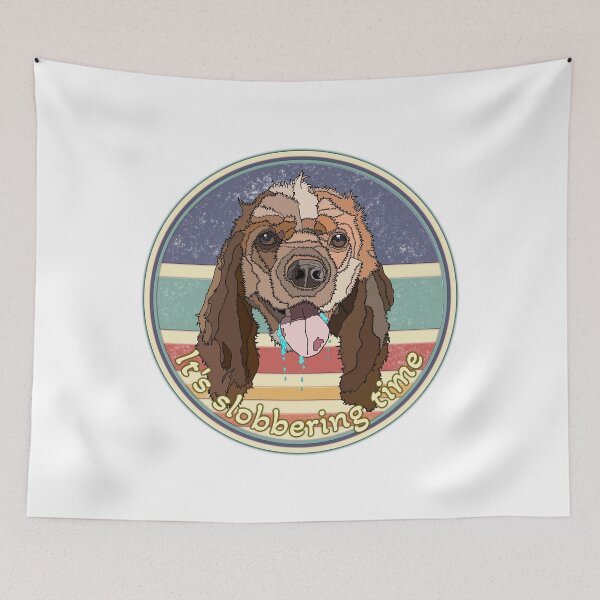 Item preview, Funny Cocker Spaniel - It's slobbering time retro designed and sold by nostakesart.