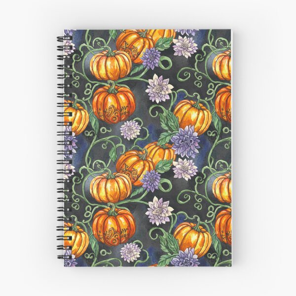 Item preview, Moonlit Pumpkin Garden – Elegant Halloween Watercolor Pattern designed and sold by skysshobu.