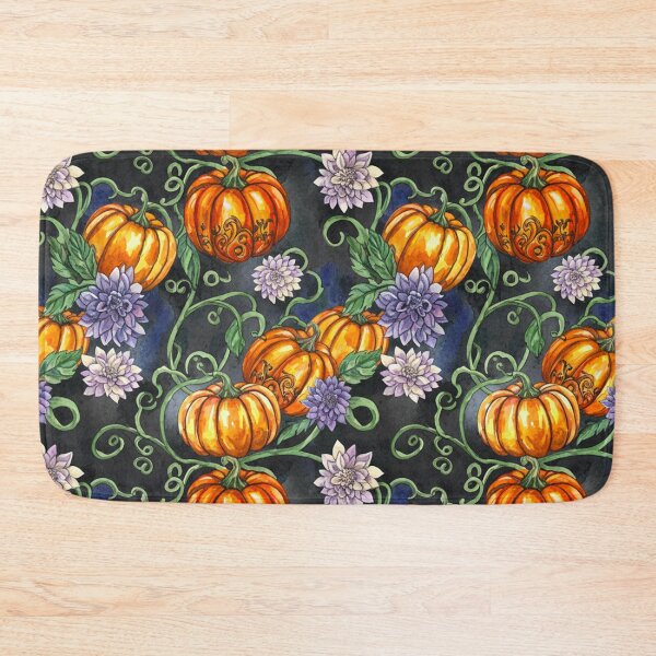 Item preview, Moonlit Pumpkin Garden – Elegant Halloween Watercolor Pattern designed and sold by skysshobu.