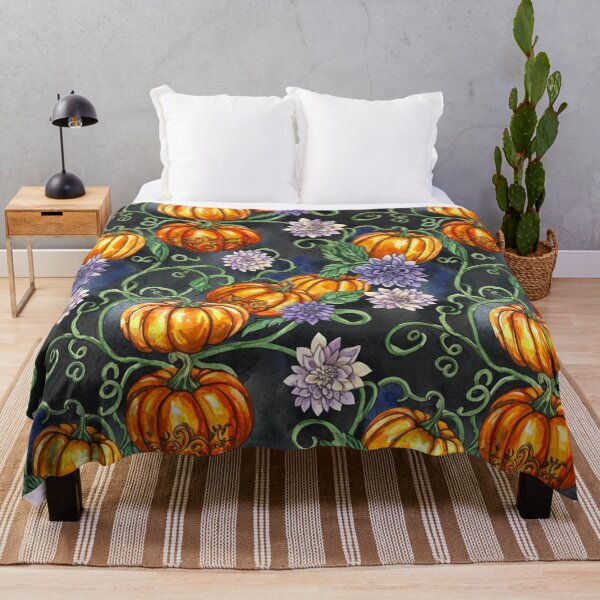 Item preview, Moonlit Pumpkin Garden – Elegant Halloween Watercolor Pattern designed and sold by skysshobu.