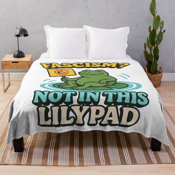 Item preview, Fascism? Not in This Lilypad – Funny Frog Protest T-Shirt | Portland Activism & Anti-Fascist Art designed and sold by SoulThread Studio.