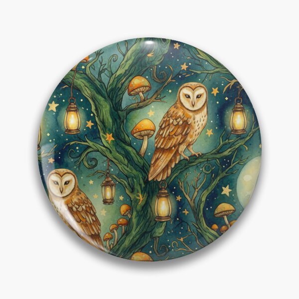 Item preview, Enchanted Forest Night – Halloween Woodland Watercolor Pattern designed and sold by skysshobu.
