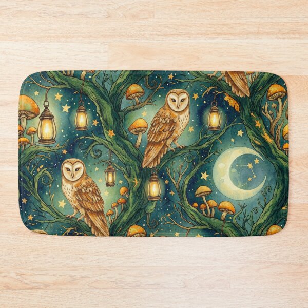Item preview, Enchanted Forest Night – Halloween Woodland Watercolor Pattern designed and sold by skysshobu.