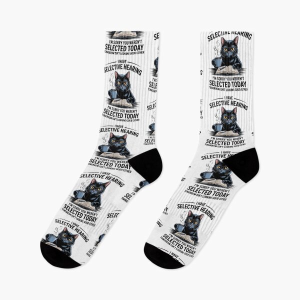 Item preview, Selective Hearing Cat with Coffee - Funny Quote Design designed and sold by Gogetgiggles.