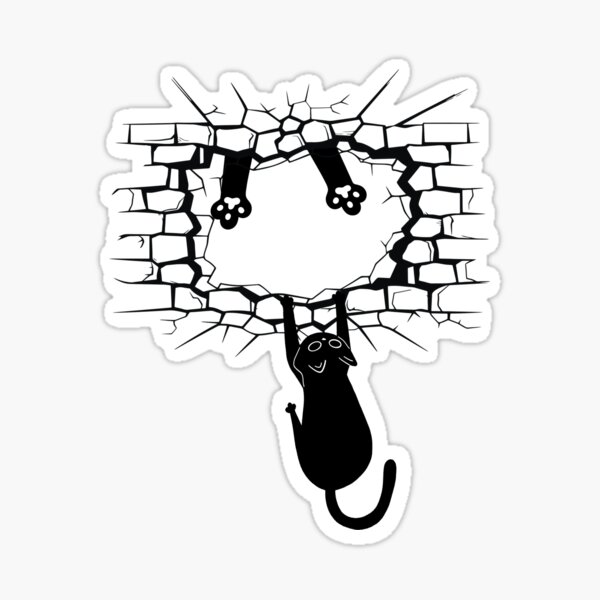 Item preview, hanging cat and broken wall designed and sold by KatNa.