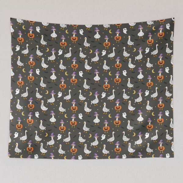 Item preview, Spooky Goose Holding a Pumpkin - Funny Halloween Design designed and sold by mimiandjasstudio.