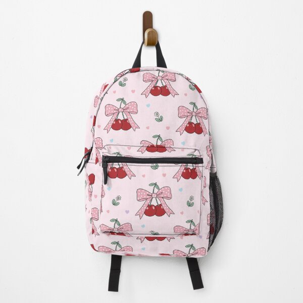 Item preview, Vintage Pink Coquette Bow and Cherries Graphic designed and sold by mimiandjasstudio.