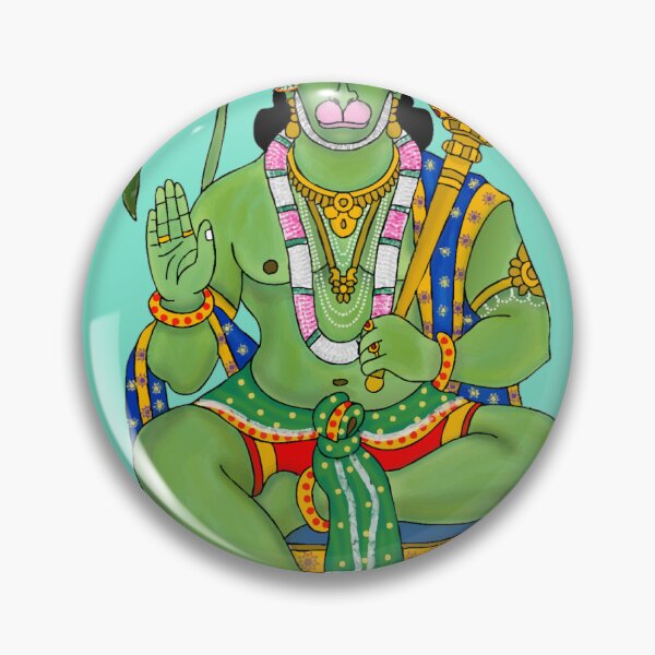 Item preview, Green Hanuman | Powerful Devotion Art | Lord Hanuman Strength Illustration designed and sold by Harshit_Digital_Arts.