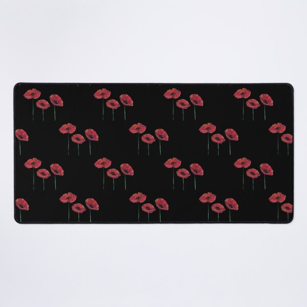 Item preview, Trio of Red Poppies on Black - Anzac Day - Remembrance Day designed and sold by piptompatternco.