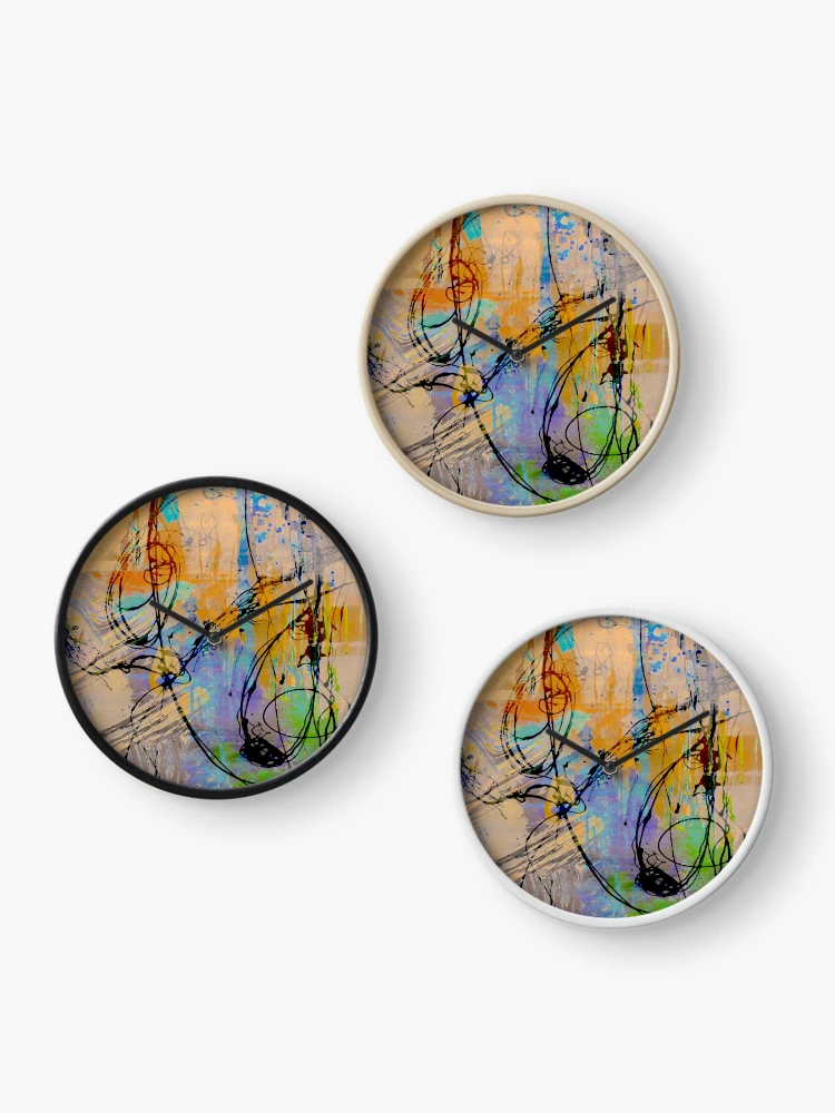 Thumbnail 3 of 4, Clock, Abstract Splashes designed and sold by ViaARTfactory.