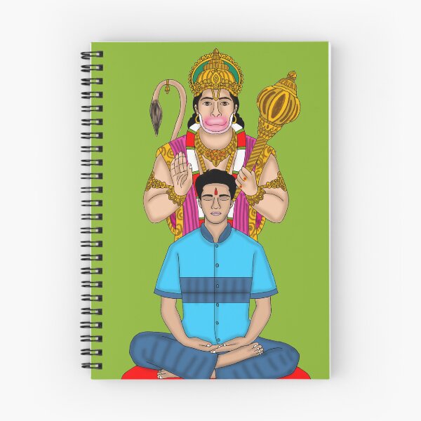 Item preview, Lord Hanuman with His Devotee | Blessings of Bajrang Bali | Divine Protection Art designed and sold by Harshit_Digital_Arts.