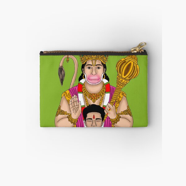 Item preview, Lord Hanuman with His Devotee | Blessings of Bajrang Bali | Divine Protection Art designed and sold by Harshit_Digital_Arts.