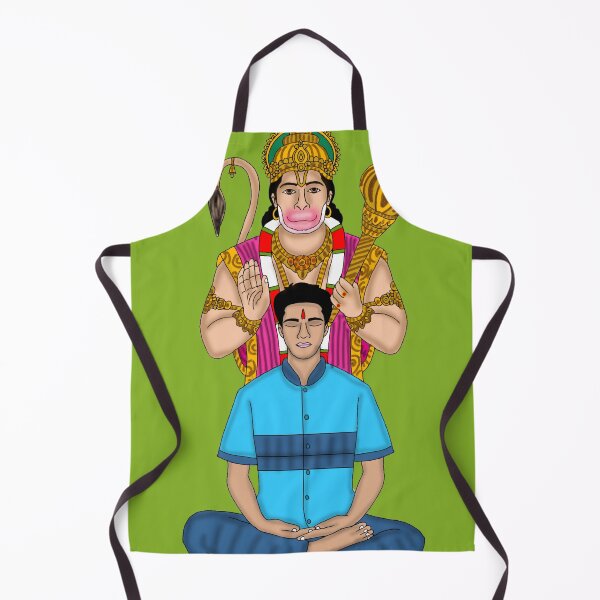 Item preview, Lord Hanuman with His Devotee | Blessings of Bajrang Bali | Divine Protection Art designed and sold by Harshit_Digital_Arts.