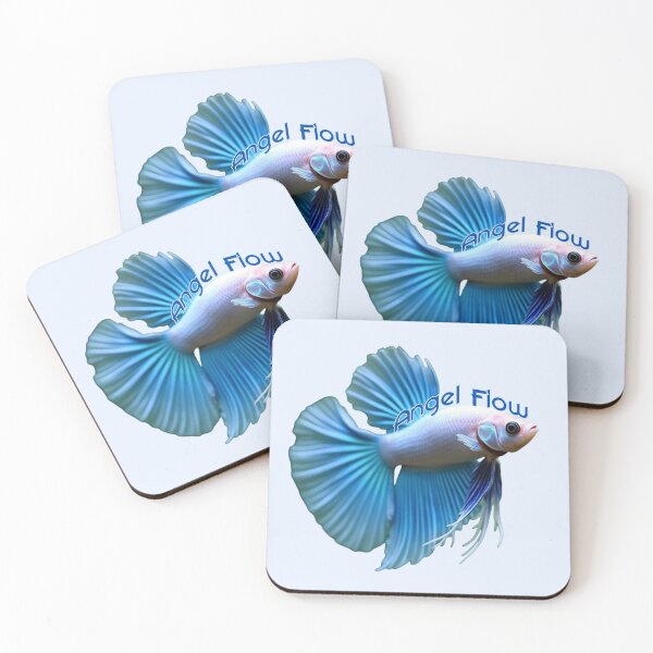 Item preview, Angel Flow in a White Blue Betta Fish Design  designed and sold by PriyaMagic.
