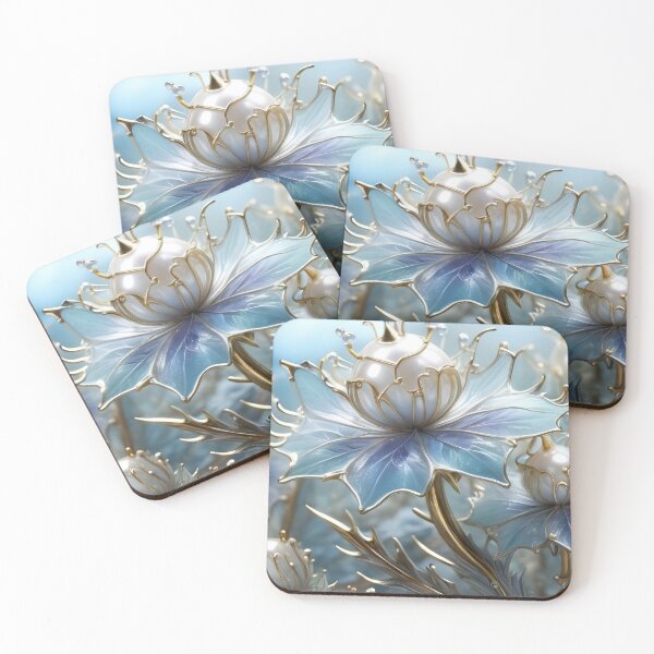 Item preview, ERYNGIUM FLOWERS * Prickly Blue Floral Botanical Nature Landscape Bejeweled Stained Glass ~ Coastal Seaside Cottage Core Holiday Christmas Birthday Bridal/Baby Shower Wedding AirBnB GIFT designed and sold by Spinning Plates 360.