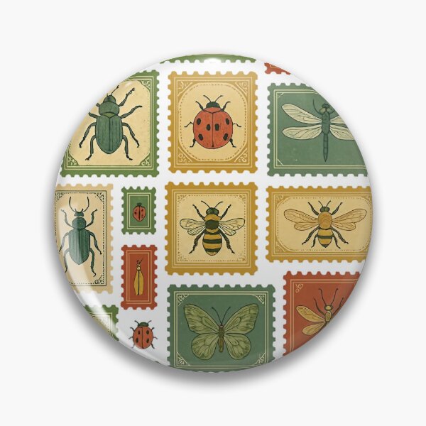 Item preview, Vintage Collage of Bugs Stamp | Retro Entomology Art | Insect Collector Aesthetic | Botanical Nature Illustration designed and sold by PaintedPixels01.