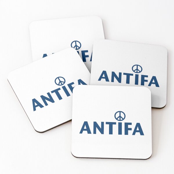 Item preview, ANTIFA NAME WITH PEACE SIGN in Navy Blue designed and sold by Duncan Bullock.
