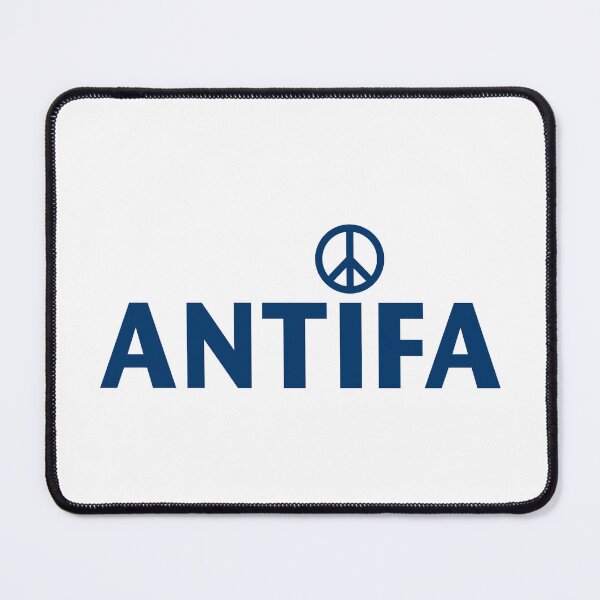 Item preview, ANTIFA NAME WITH PEACE SIGN in Navy Blue designed and sold by Duncan Bullock.