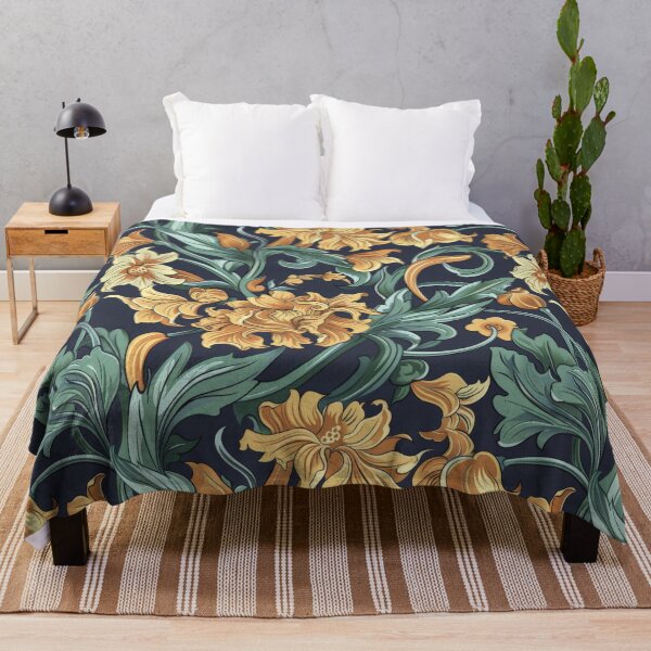 Item preview, Yellow William Morris Style Botanical Wallpaper designed and sold by Atlas Kai.