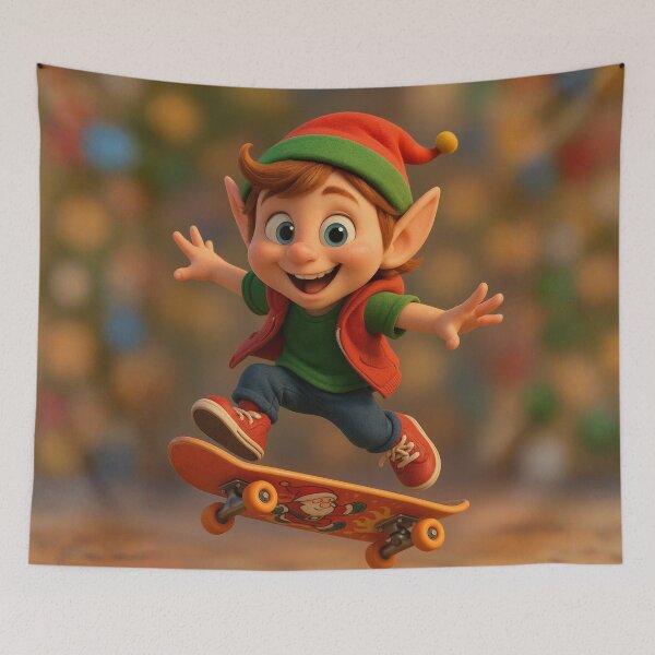 Item preview, Skater Christmas Elf Boy designed and sold by Sillytoe.