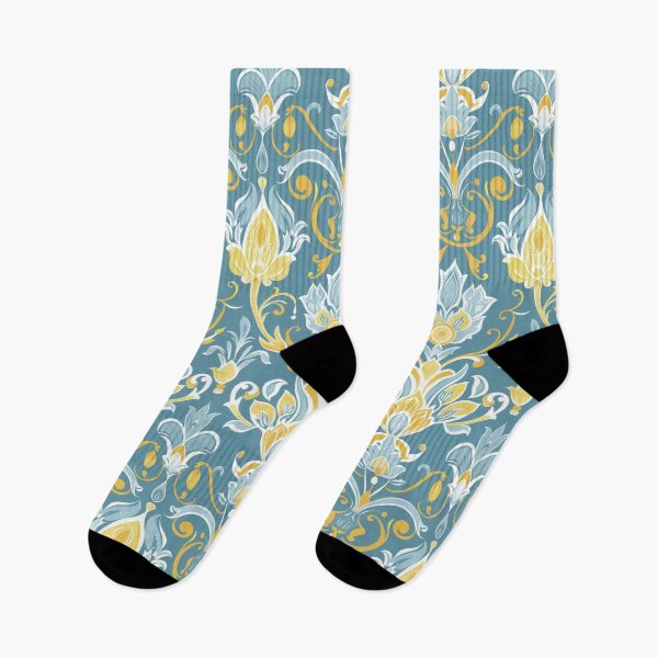 Item preview, Teal and Gold Damask Repeating Pattern designed and sold by Atlas Kai.