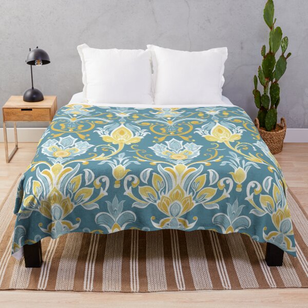 Item preview, Teal and Gold Damask Repeating Pattern designed and sold by Atlas Kai.