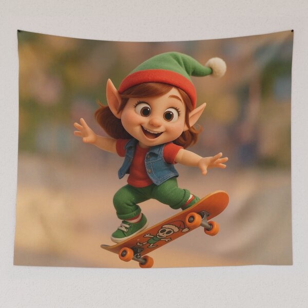 Item preview, Skater Christmas Elf Girl designed and sold by Sillytoe.