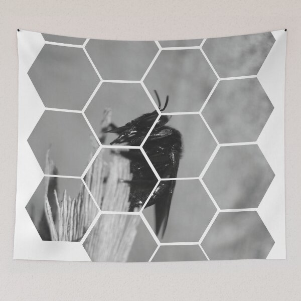 Item preview, Carpenter Bee on Hexagons designed and sold by ROSE ANN BANILAR.