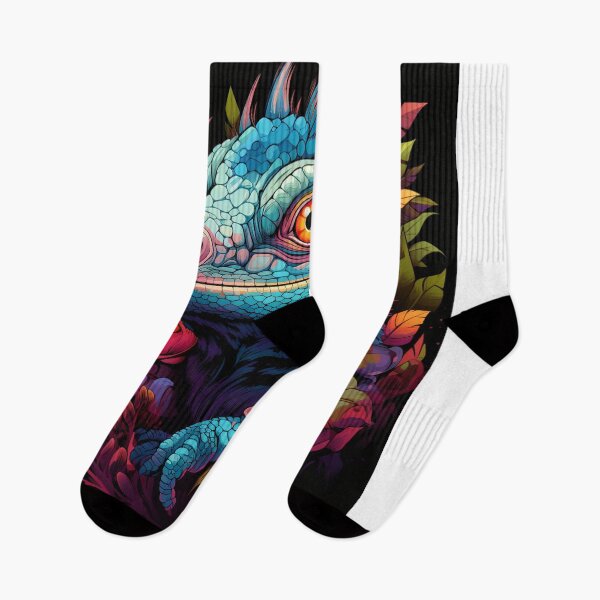 Item preview,  Tropical Chameleon – Vibrant Reptile Art with Jungle Flowers designed and sold by Alphawolfs.