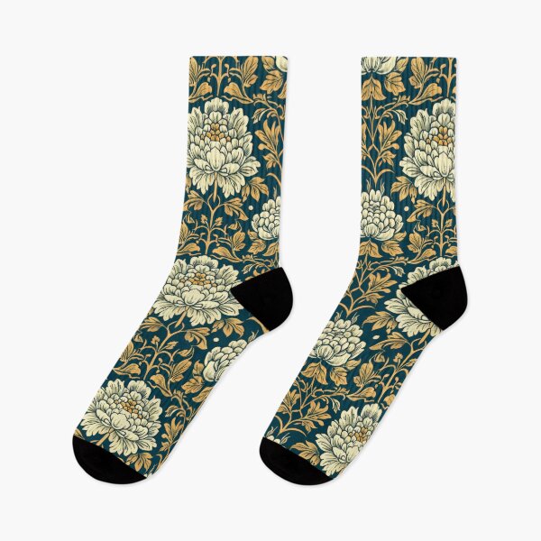 Item preview, Art Nouveau Gold Floral Damask Pattern designed and sold by Atlas Kai.