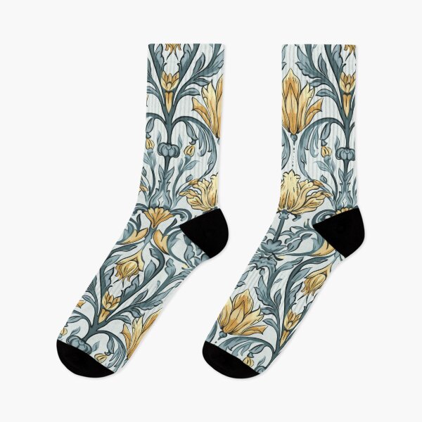 Item preview, Blue and Cream Art Nouveau Acantus Garden designed and sold by Atlas Kai.