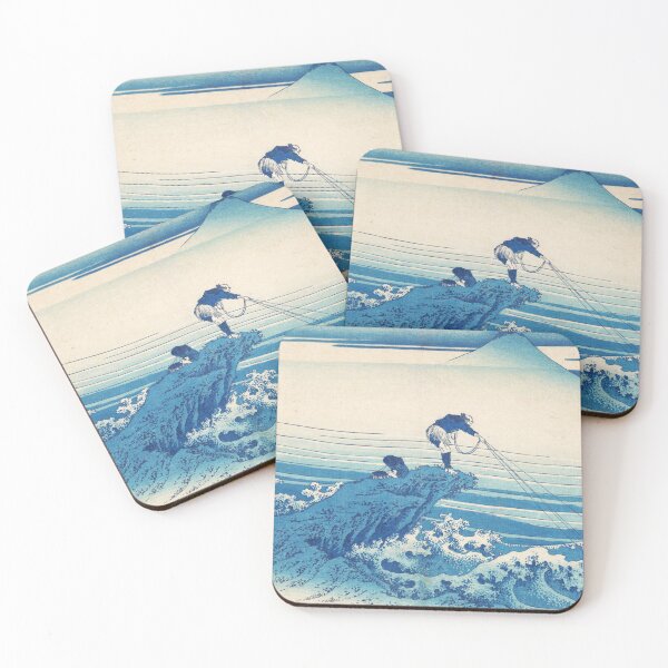 Item preview, Hokusai Fisherman and Mount Fuji – Japanese Wave Art designed and sold by TheNekoNinja.