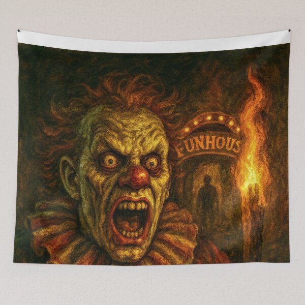 Item preview, The Funhouse Horror – Twisted Carnival Art | Halloween Collection designed and sold by Art's Diner.