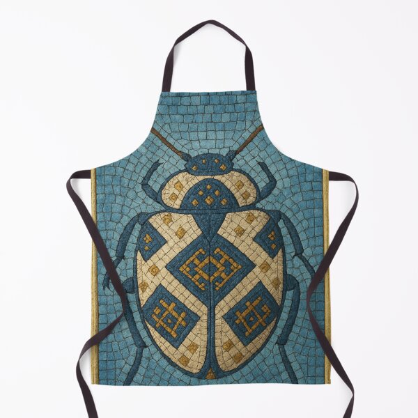 Item preview, Geometric Mosaic Beetle – Blue and Gold Insect Art Design designed and sold by ldjcustomdesign.