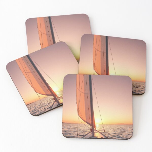 Item preview, Apricot Sky Sunset | Heading West on a Calm Ocean Sail designed and sold by Vida e Arte.
