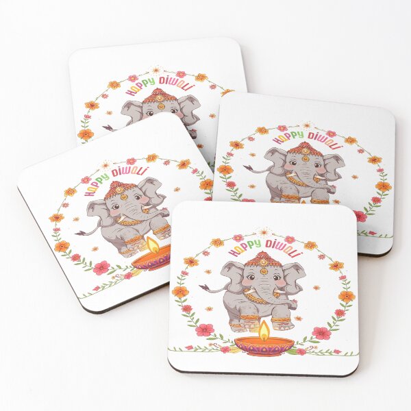 Item preview, Cute Baby Elephant Happy Diwali Illustration designed and sold by Agrawal Fashion .