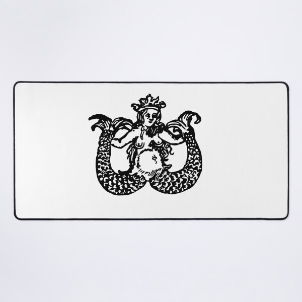 Item preview, Melusine - heraldic double-tailed mermaid designed and sold by Atropa Parcae.