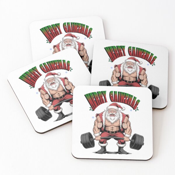 Item preview, Merry Gainzmas Buff Santa Deadlifting designed and sold by KnightWorthy.
