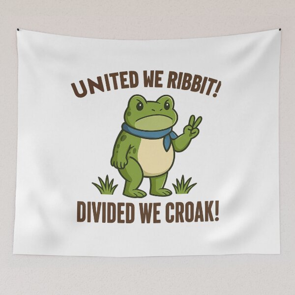 Item preview, United We Ribbit Divided We Croak T-Shirt – Funny Frog Activist Tee for Democracy, Equality & Freedom designed and sold by YourgiftShop.