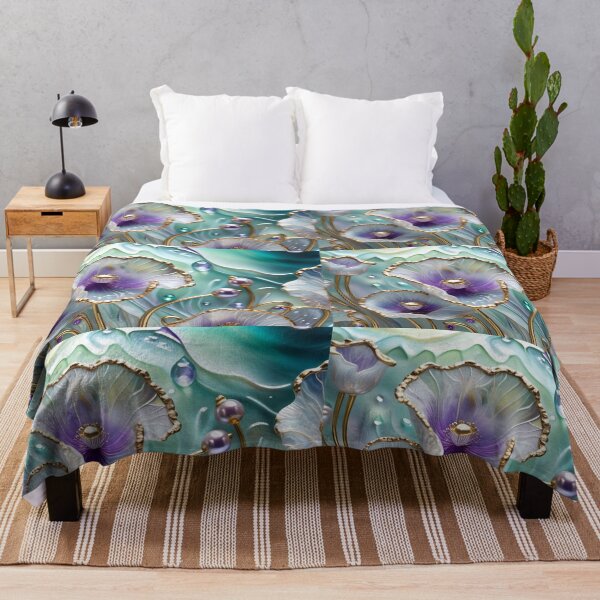 Item preview, SEA POPPY FLOWERS * Purple Floral Botanical Nature Landscape Bejeweled Stained Glass ~ Coastal Seaside Cottage Core Holiday Christmas Birthday Bridal/Baby Shower Wedding AirBnB GIFT designed and sold by Spinning Plates 360.